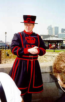 Our tour guide (a Beefeater) at the Tower of London