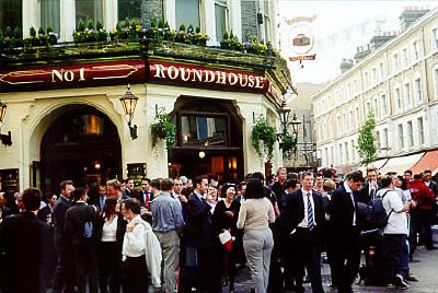 A typical crowd scene at a typical pub