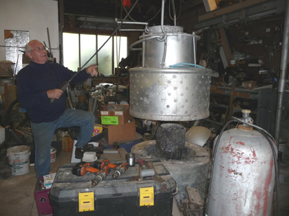 Bruce Fink in his studio/foundry/magician's lair