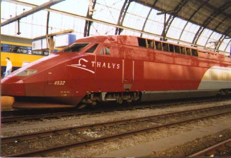 The high-speed Thalys train that took us from Paris to Amsterdam