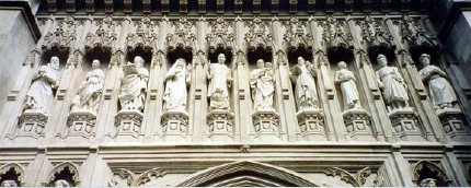 Frieze at Westminster abbey (Martin Luther King Jr is in the center)